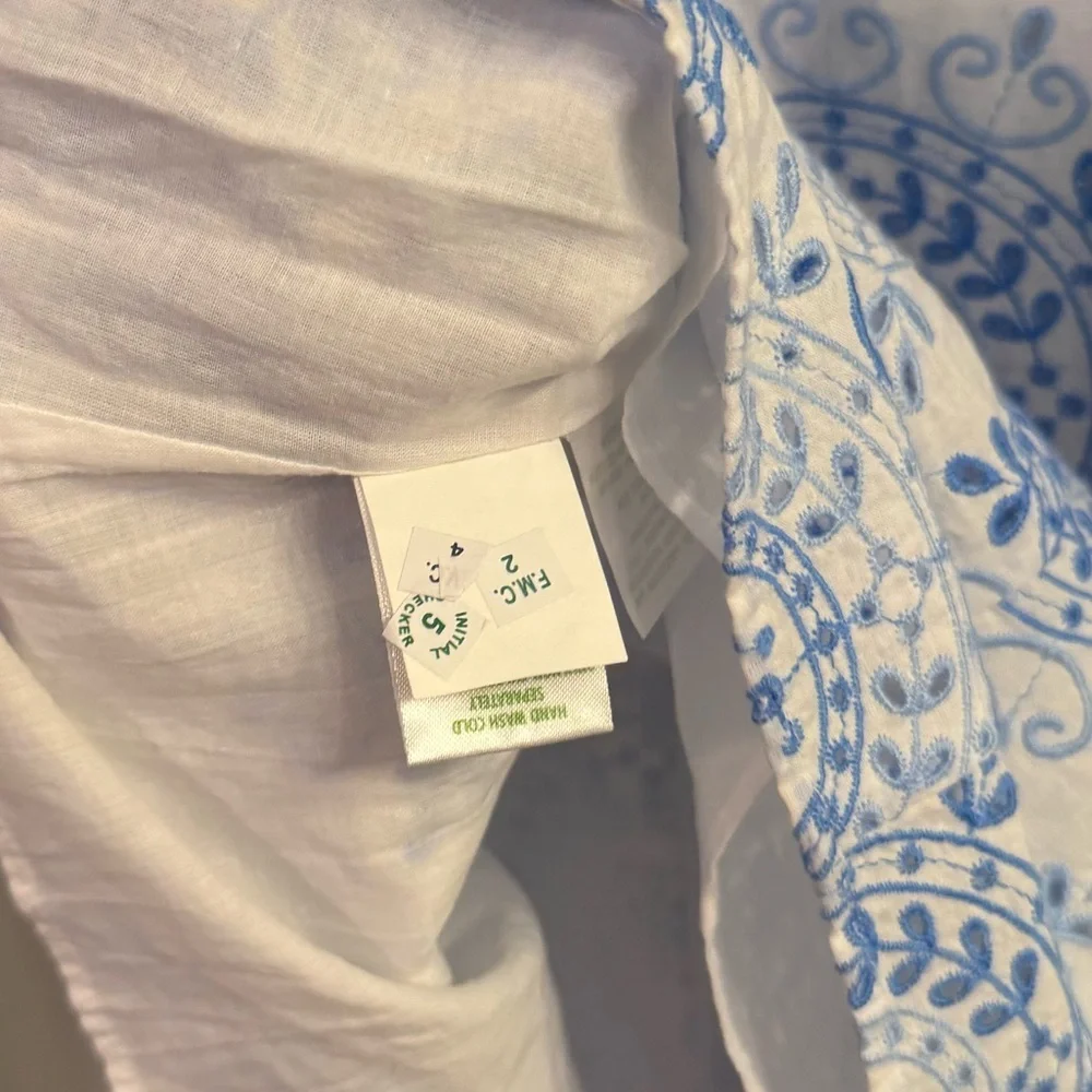Lilly Pulitzer Lailah Short Sleeve Eyelet Boca Blue Beachside Daydream Small NWT